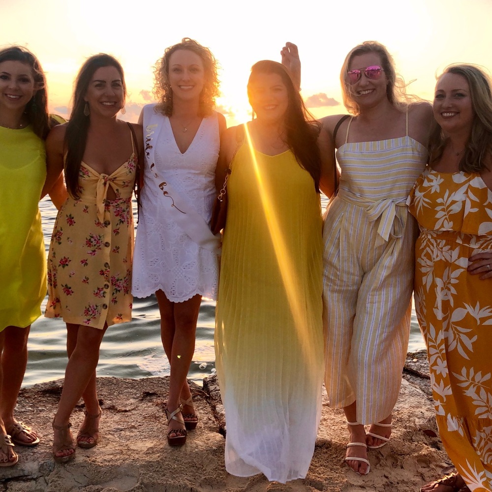 Yellow ombré maxi dress